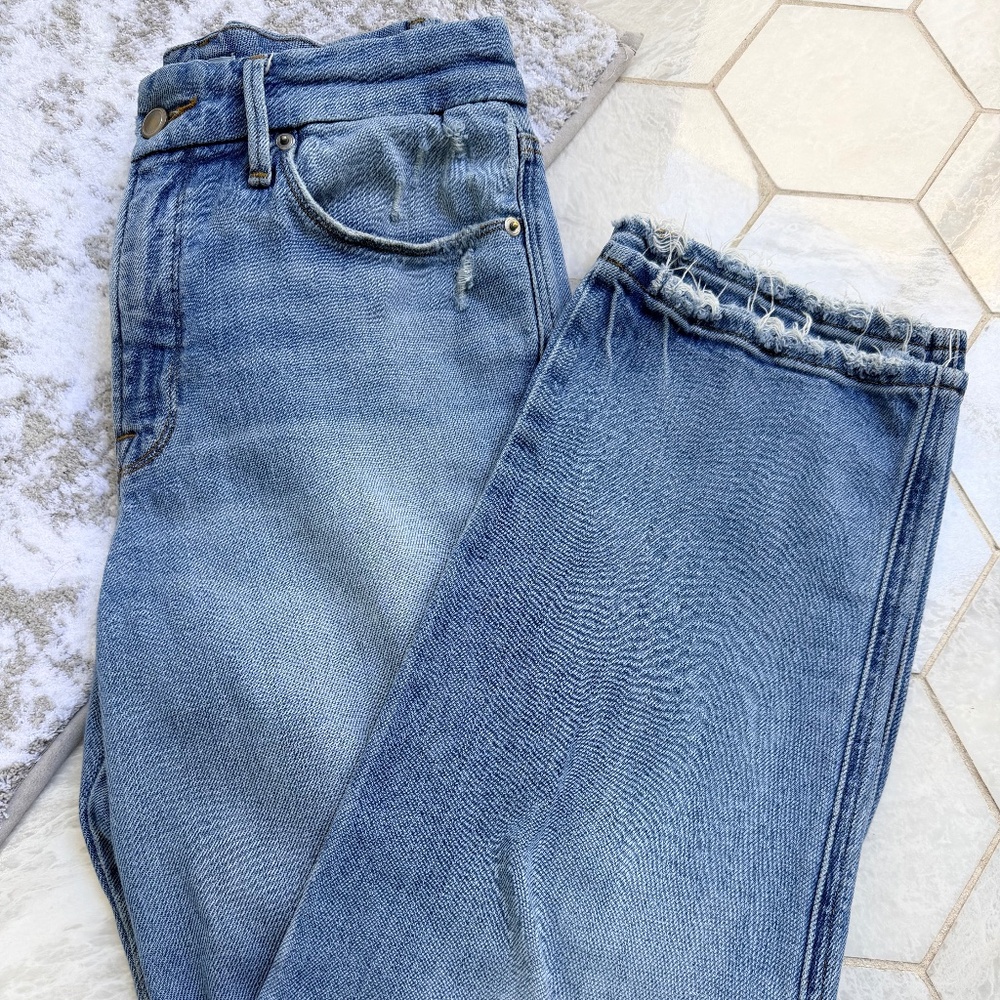 Good American Good Curve Straight Denim Crop High Waist Jean In Indigo Size 6/28